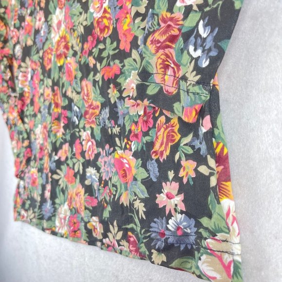 NWT Vintage ONE STEP UP Womens L Black Floral Cottagecore Long Sleeve Turtleneck - Picture 4 of 10